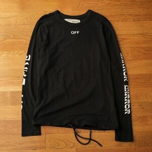 Off-White Virgil Abloh Mirror‎ Mirror Long Sleeve Black Shirt XS Streetwear
